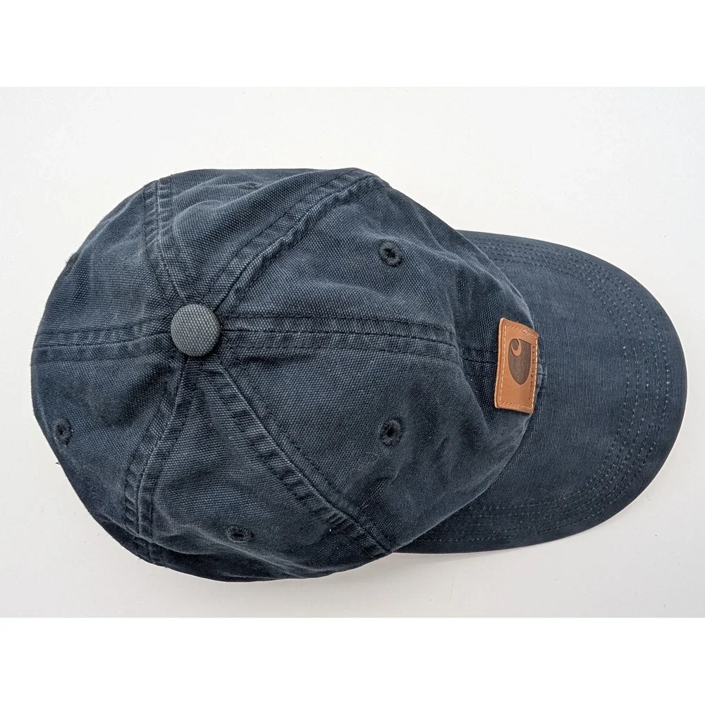 Carhartt Odessa Navy Blue Canvas Baseball Cap Hat 102427 400 Adjustable Men OSFM